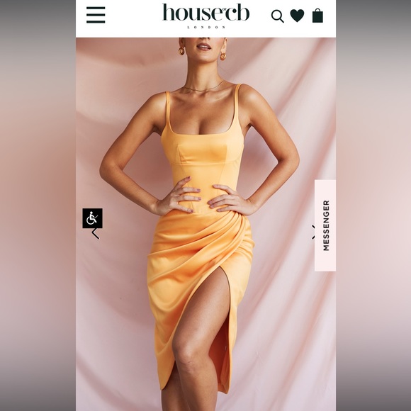 HOUSE OF CB BIANCA New Tangerine Orange Satin Corset Midi Dress XS Regular Cup - Picture 4 of 10